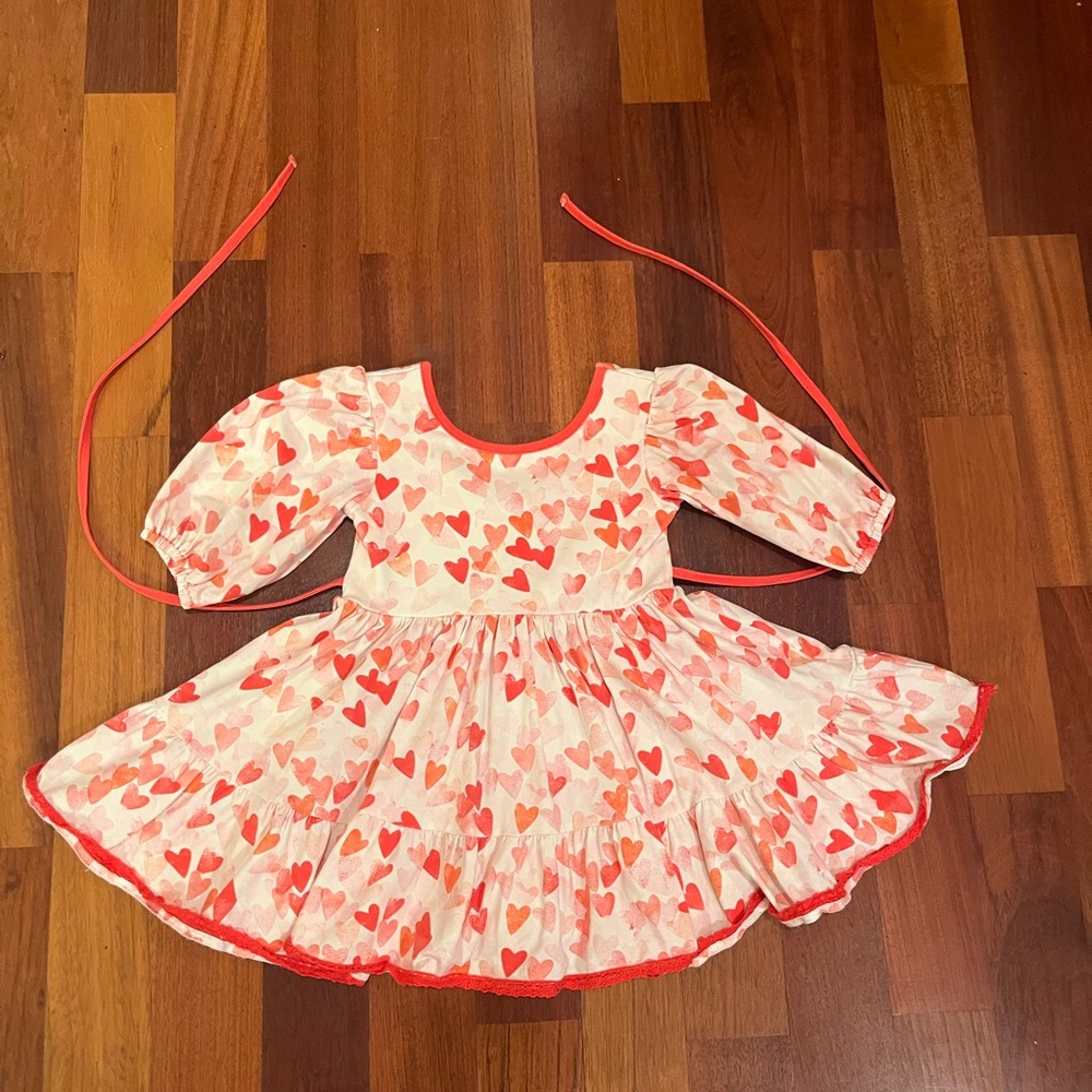 Heart Patterned Kids Dress
